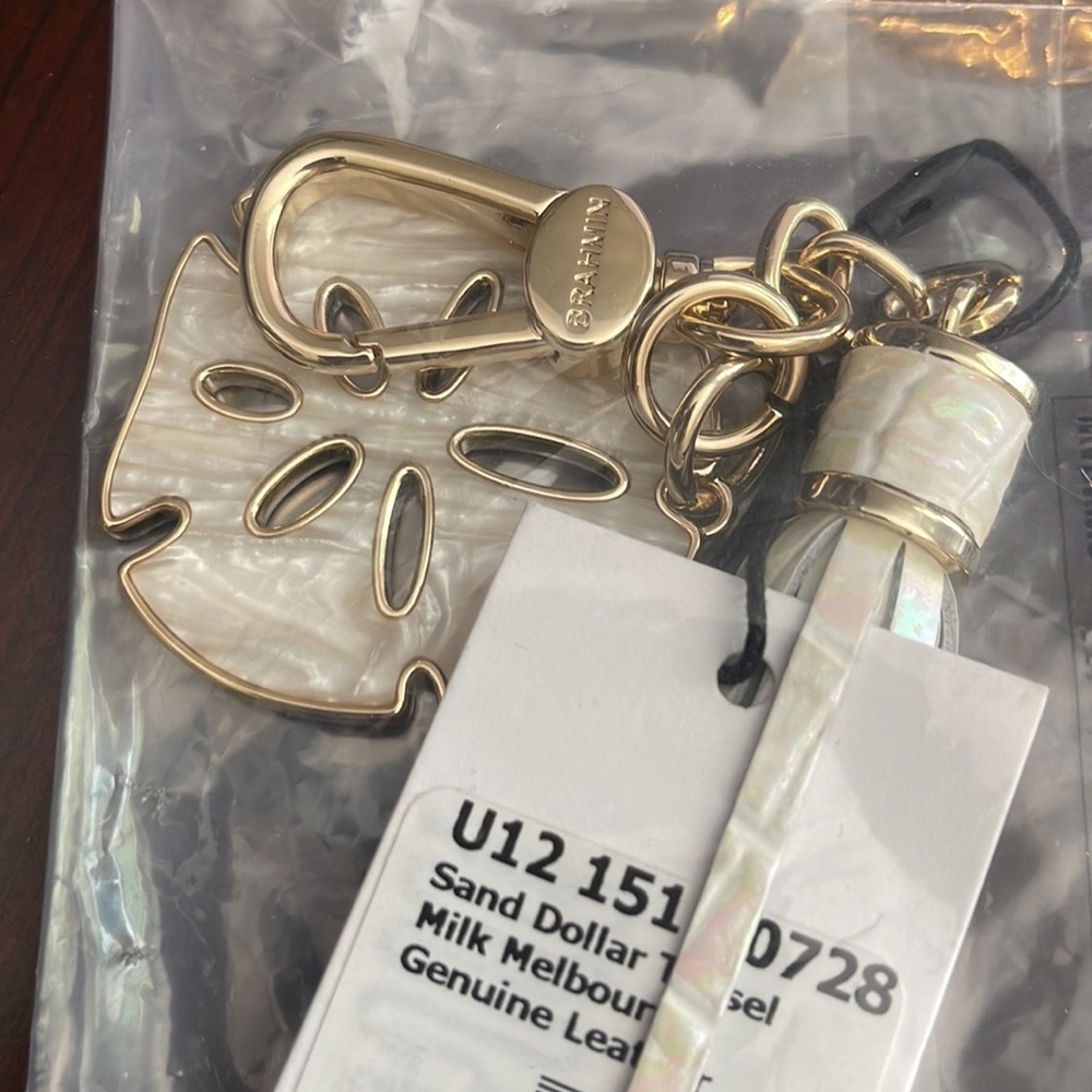 Brahmin Sand Dollar Tassel in Milk